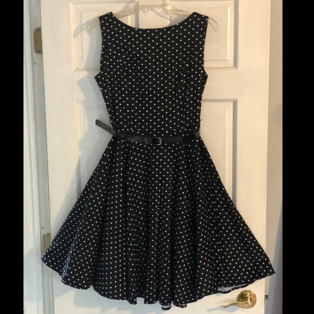 Black & White Polka Dot “Pin Up” Style Dress